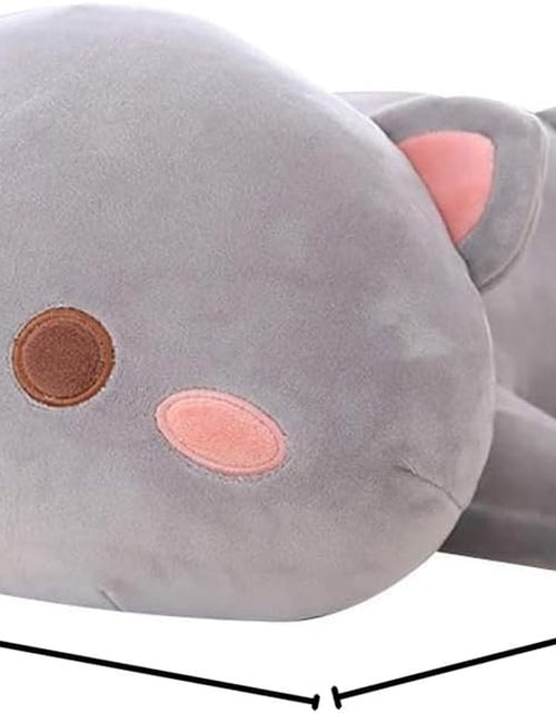 Load image into Gallery viewer, Cat Stuffed Animals, Soft Cat Plush Pillow Kitten Stuffed Animal Toy Gifts for Kids (Grey round Eyes, 19.6")

