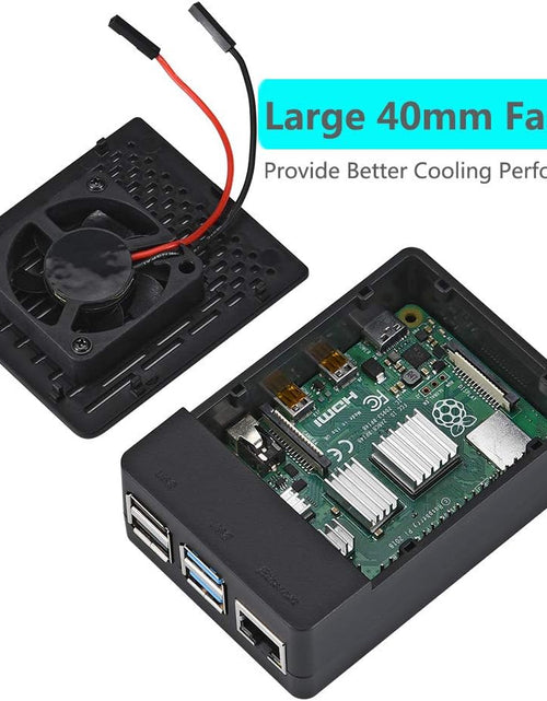 Load image into Gallery viewer, Raspberry Pi 4 Fan ABS Case with Cooling Fan, Heatsink, Simple Removable Top Cover for Pi 4 Model B/ 4B
