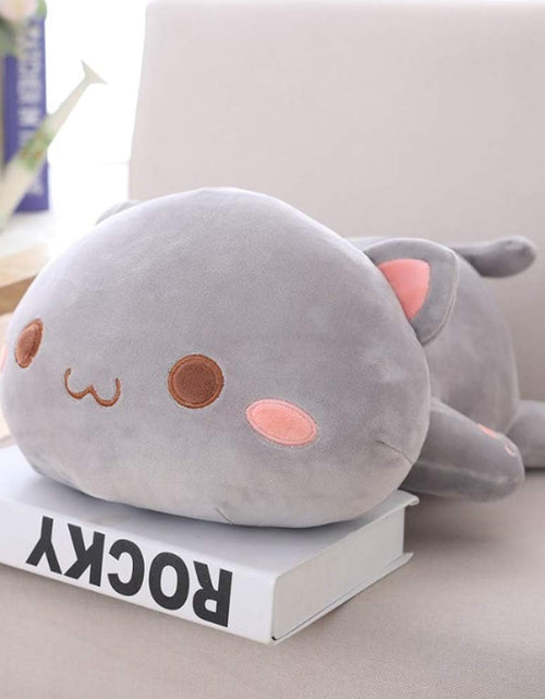 Load image into Gallery viewer, Cat Stuffed Animals, Soft Cat Plush Pillow Kitten Stuffed Animal Toy Gifts for Kids (Grey round Eyes, 19.6")
