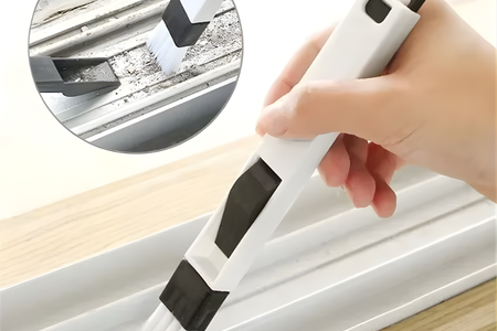 CleanSweep Polished Window Track & Keyboard Brush- Nook & Cranny Dust Shovel for Effortless Cleaning