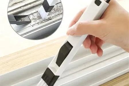 CleanSweep Polished Window Track & Keyboard Brush- Nook & Cranny Dust Shovel for Effortless Cleaning