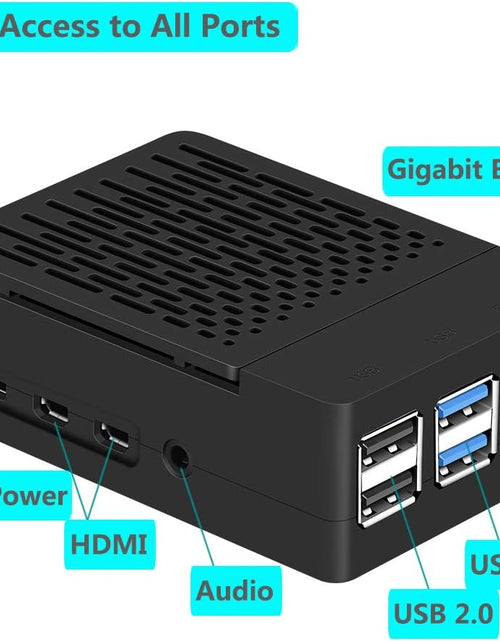 Load image into Gallery viewer, Raspberry Pi 4 Fan ABS Case with Cooling Fan, Heatsink, Simple Removable Top Cover for Pi 4 Model B/ 4B
