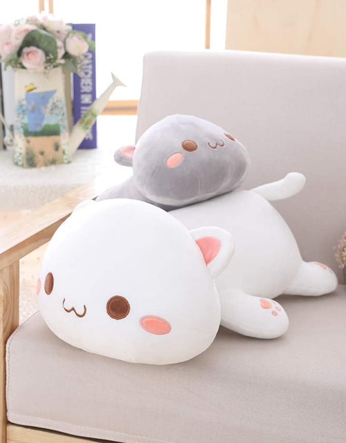 Load image into Gallery viewer, Cat Stuffed Animals, Soft Cat Plush Pillow Kitten Stuffed Animal Toy Gifts for Kids (Grey round Eyes, 19.6")
