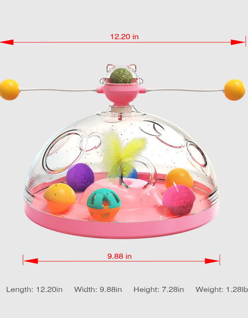 Load image into Gallery viewer, Cat Puzzle Toys Indoor for Kitten Interactive Games Spinning Track Balls &amp; Feather Teaser Toy Stimulation Brain Treasure Chest
