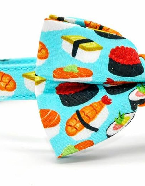 Load image into Gallery viewer, Sushi Cat Collar Bow Tie, Breakaway Safety Plastic Buckle, Bowtie Collar for Kitten (6"-10")
