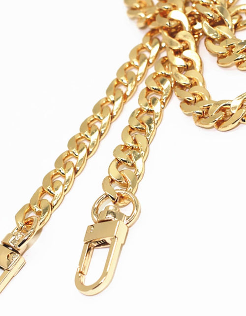 Load image into Gallery viewer, DIY Iron Flat Chain Strap Handbag Chains Purse Chain Straps Shoulder Cross Body Replacement Straps with Metal Buckles (47", Gold)
