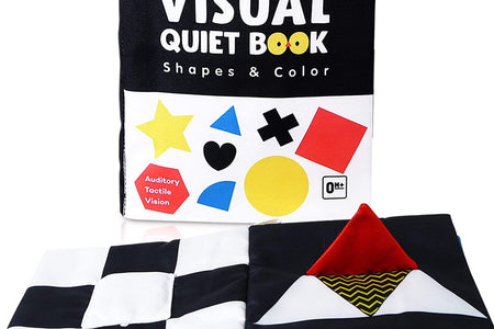 Baby Books Toys, Black and White Baby Toys, High Contrast Newborn Toys, Crinkle Sensory Toy, Montessori Toys, Tummy Time Toys, Baby Toys 0-3-6-9-12 Months, Infant Baby Boy Girl Gift, Mirror Toy