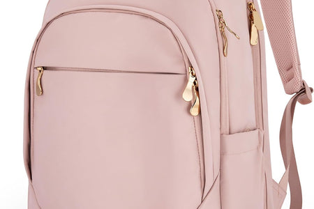 Collge Laptop Backpack, 15.6 Inch Laptop Travel Backpack for Women, College Computer Bookbag Casual Bag for Work Travel College, Gifts for Women,Pink