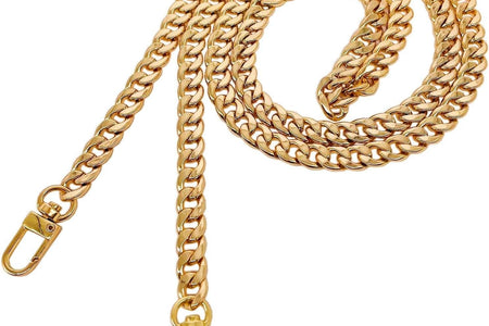 DIY Iron Flat Chain Strap Handbag Chains Purse Chain Straps Shoulder Cross Body Replacement Straps with Metal Buckles (47", Gold)