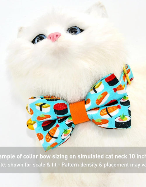 Load image into Gallery viewer, Sushi Cat Collar Bow Tie, Breakaway Safety Plastic Buckle, Bowtie Collar for Kitten (6"-10")
