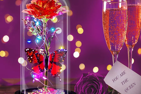 Galaxy Flowers Rose Birthday Gift for Women Mom Grandma, Enchanted Infinity Rose in Glass Dome, Valentines Rose Gifts for Valentine'S Day Mother'S Day Anniversary Wedding