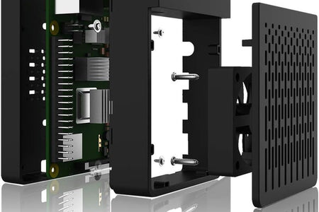Raspberry Pi 4 Fan ABS Case with Cooling Fan, Heatsink, Simple Removable Top Cover for Pi 4 Model B/ 4B