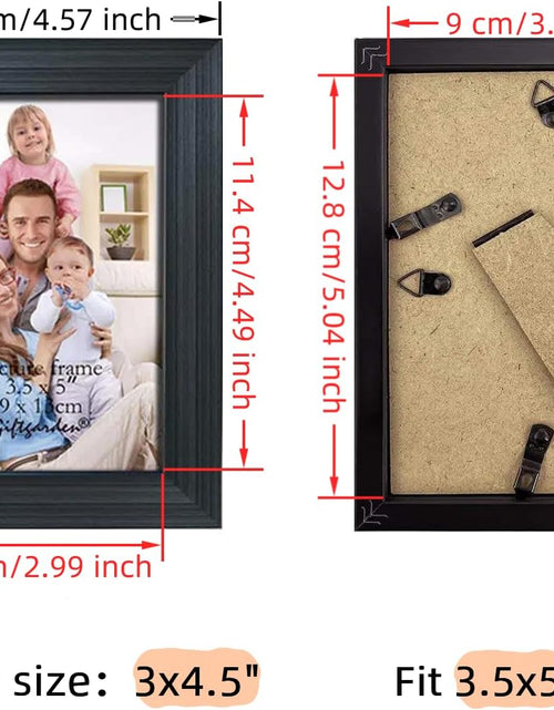 Load image into Gallery viewer, 12 Pack 3.5X5 Black Picture Frame Bulk Set for Desktop Display or Wall Mounting
