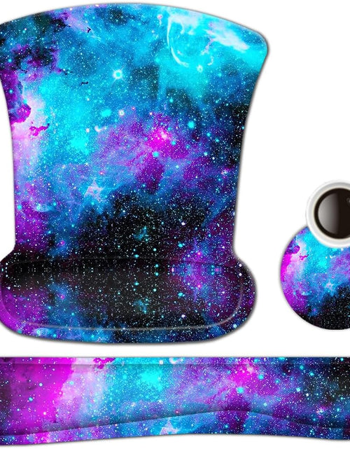 Load image into Gallery viewer, Keyboard Wrist Rest Pad and Mouse Wrist Rest Support Mouse Pad Set,Durable &amp; Comfortable &amp; Lightweight for Easy Typing &amp; Pain Relief-Ergonomic Support (Galaxy)
