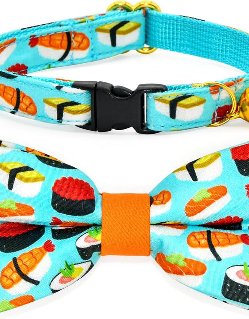 Load image into Gallery viewer, Sushi Cat Collar Bow Tie, Breakaway Safety Plastic Buckle, Bowtie Collar for Kitten (6"-10")
