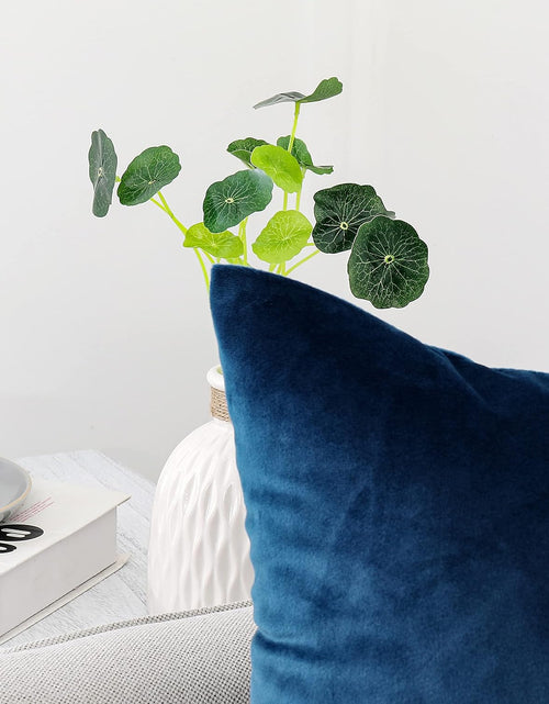 Load image into Gallery viewer, Decorative Throw Pillow Covers Velvet 18X18 Inch Pack of 2 Blue Cushion Covers Soft for Couch Sofa Bedroom Living Room Outdoor
