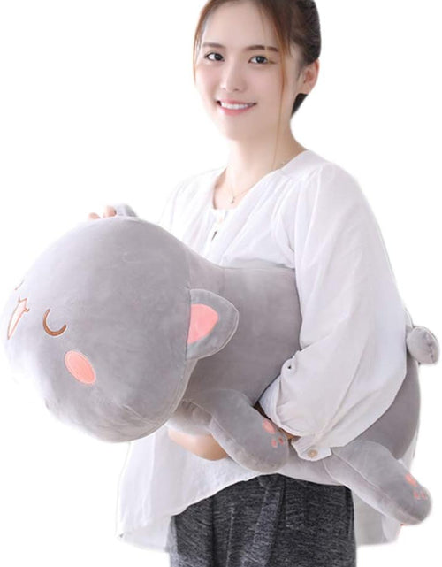 Load image into Gallery viewer, Cat Stuffed Animals, Soft Cat Plush Pillow Kitten Stuffed Animal Toy Gifts for Kids (Grey round Eyes, 19.6")
